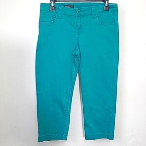 Kut from the Kloth Capri 96% Cotton Denim Stretch Teal Green 6